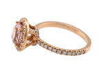 Ladies 14K Rose Gold 1.86ct Oval Cut Pink Sapphire Diamond Halo Engagement Ring