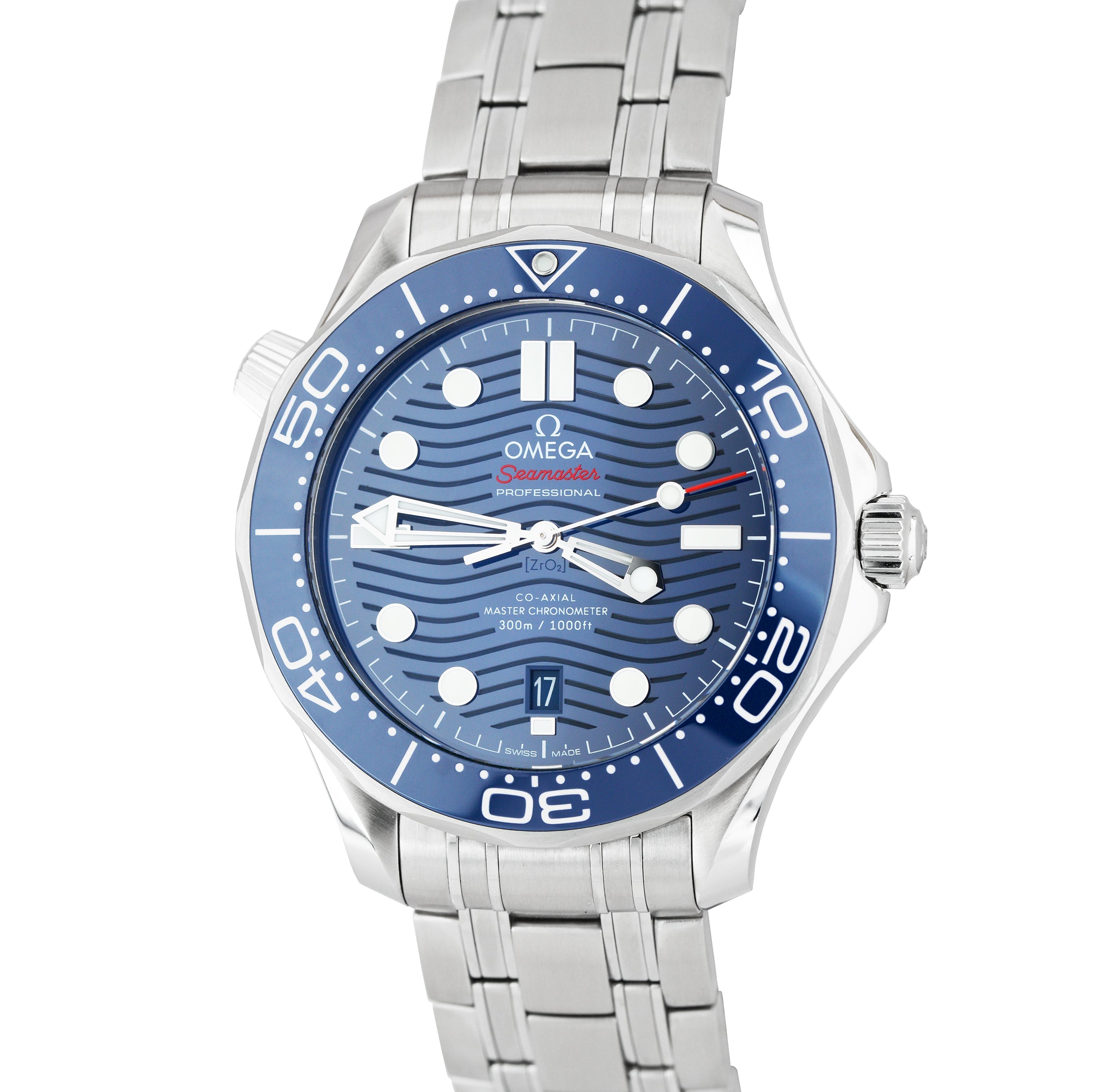 2020 MINT Omega Seamaster Diver 300M 42mm Blue Wave Watch 210.30.42.20.03.001