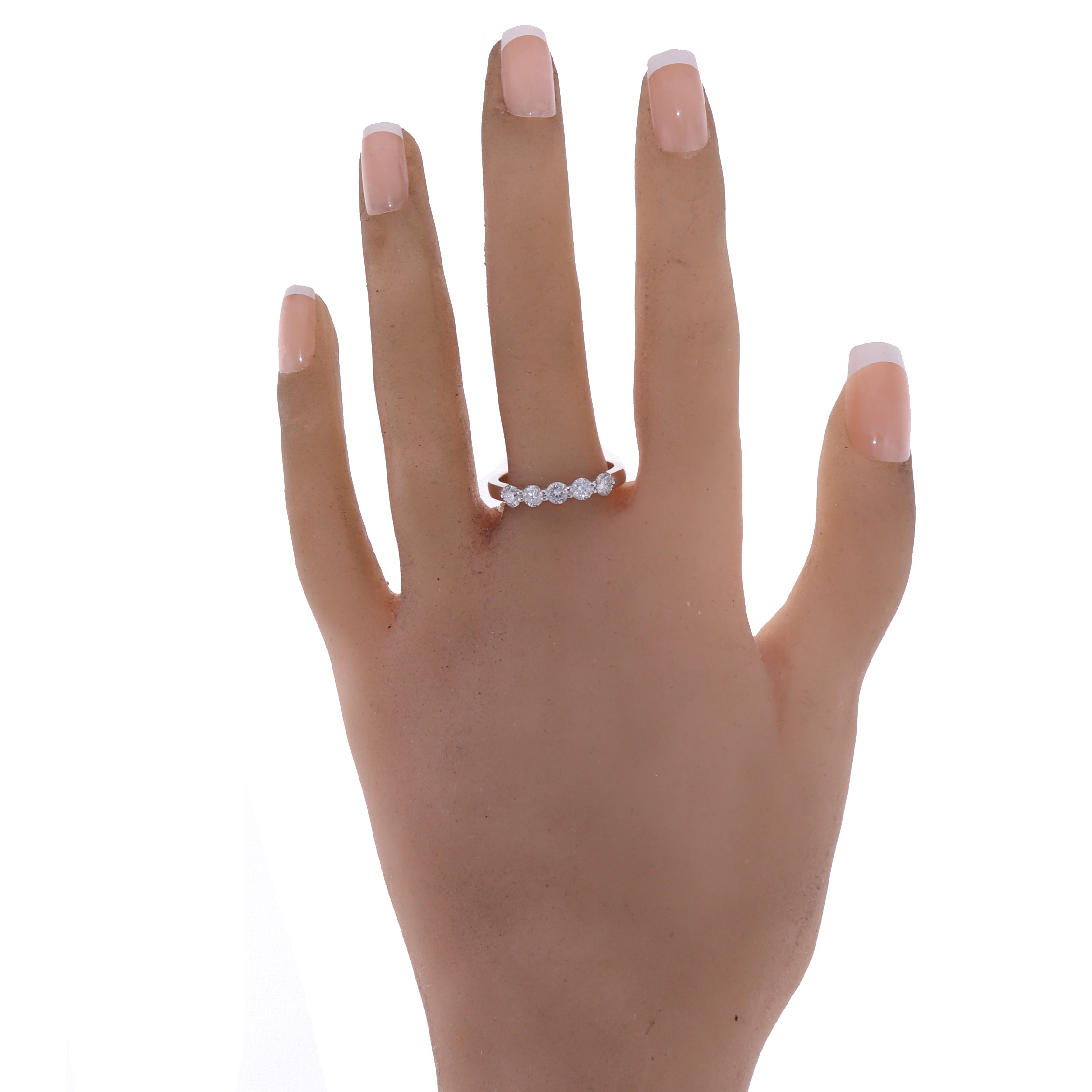 Modern 14k White Gold 0.75ctw Diamond Wedding Band Ring