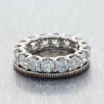 Modern 18k White Gold 5.01ctw Diamond Eternity Wedding Band Ring
