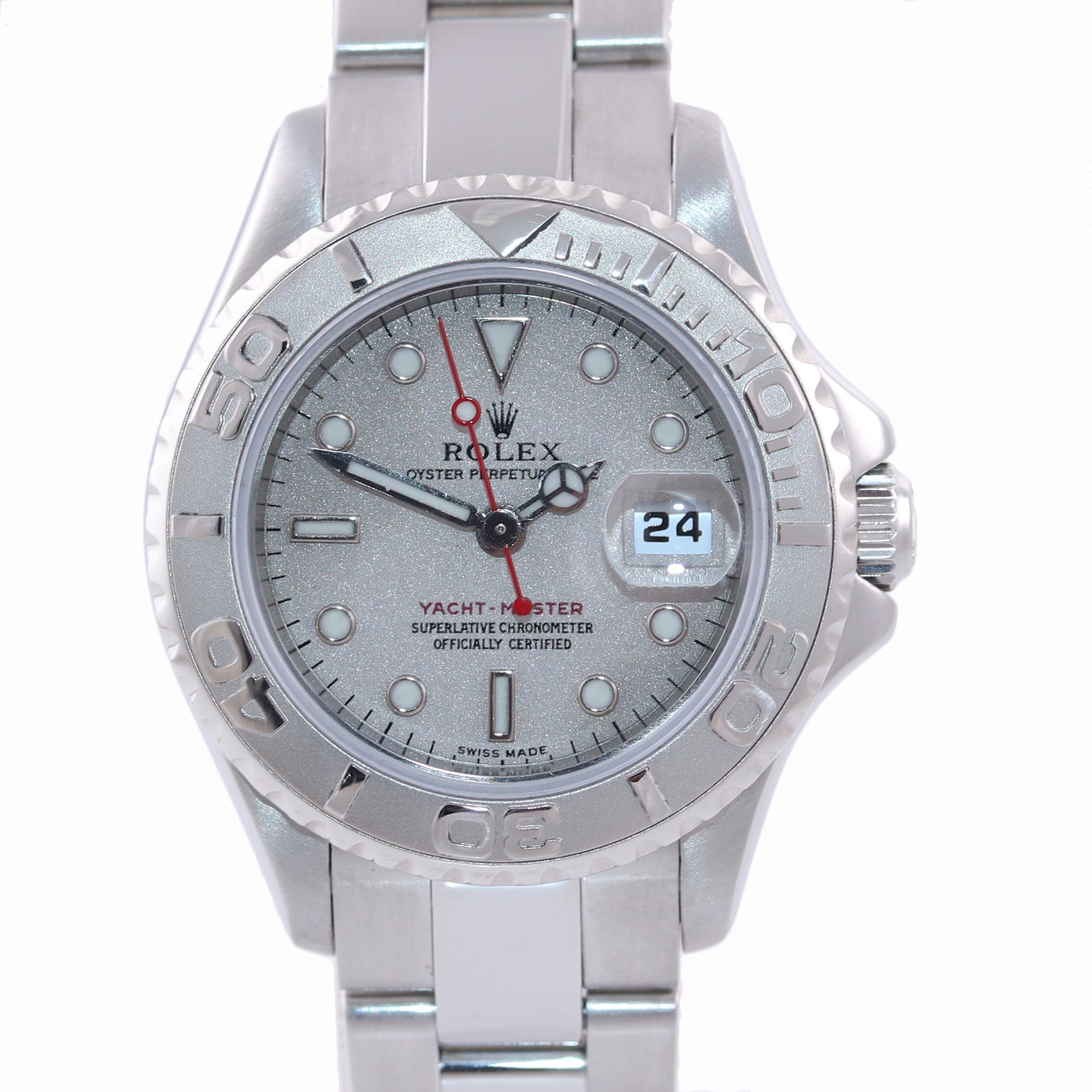 MINT Rolex Yacht-Master 169622 Steel Platinum Dial Rolesium 29mm Watch Box