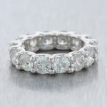 Modern 14k White Gold 5.60ctw Diamond Eternity Wedding Band Ring