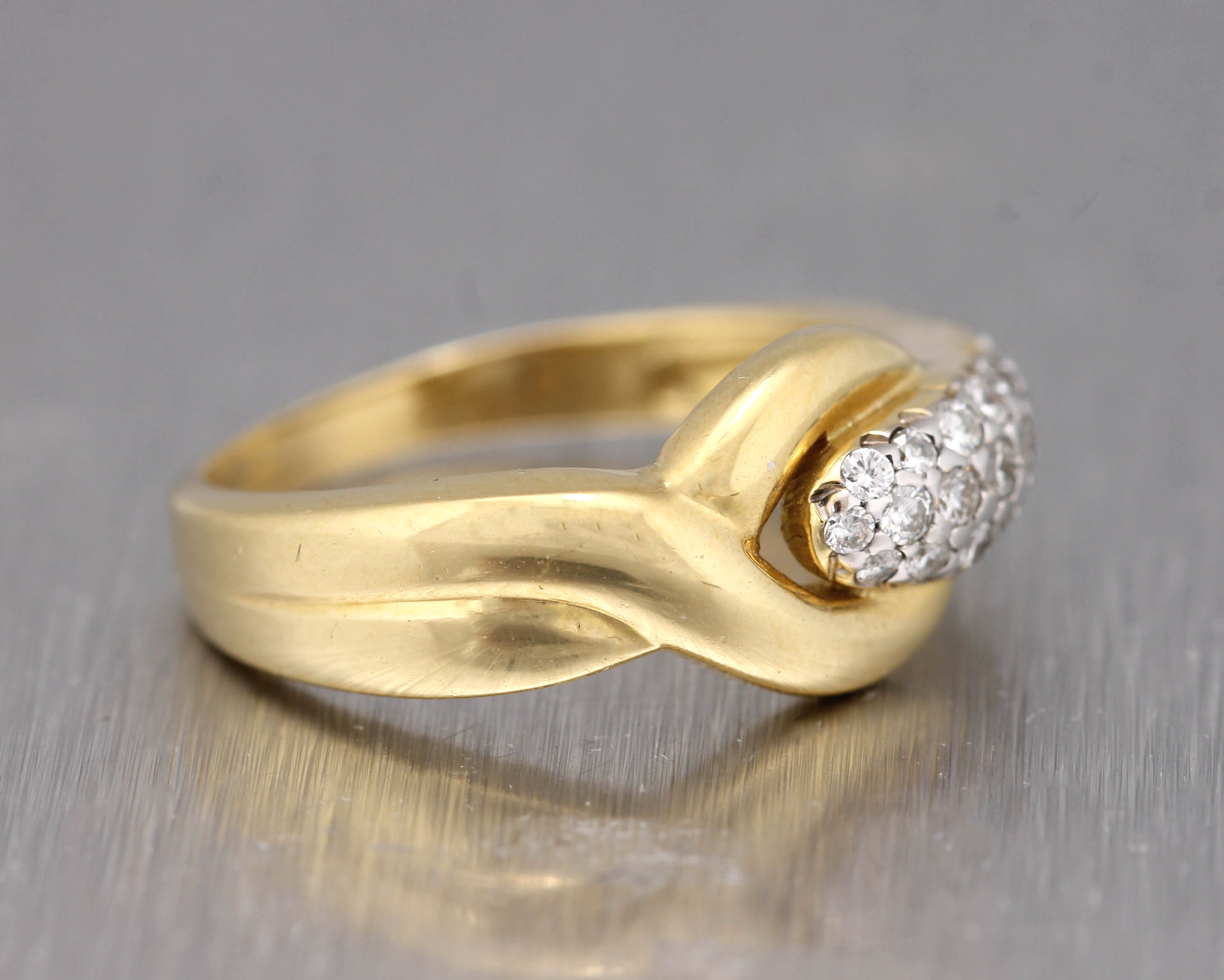 Modernist Vintage Estate Tiffany & Co. 750 18K Yellow Gold 0.52ctw Diamond Ring