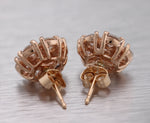 Lovely Ladies Estate 14K Rose Gold 2.41ctw Diamond Cluster Stud Earrings