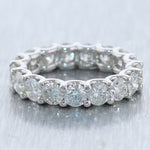 Modern 14k White Gold 4.05ctw Diamond Eternity Wedding Band Ring