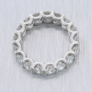 Modern 14k White Gold 4.05ctw Diamond Eternity Wedding Band Ring