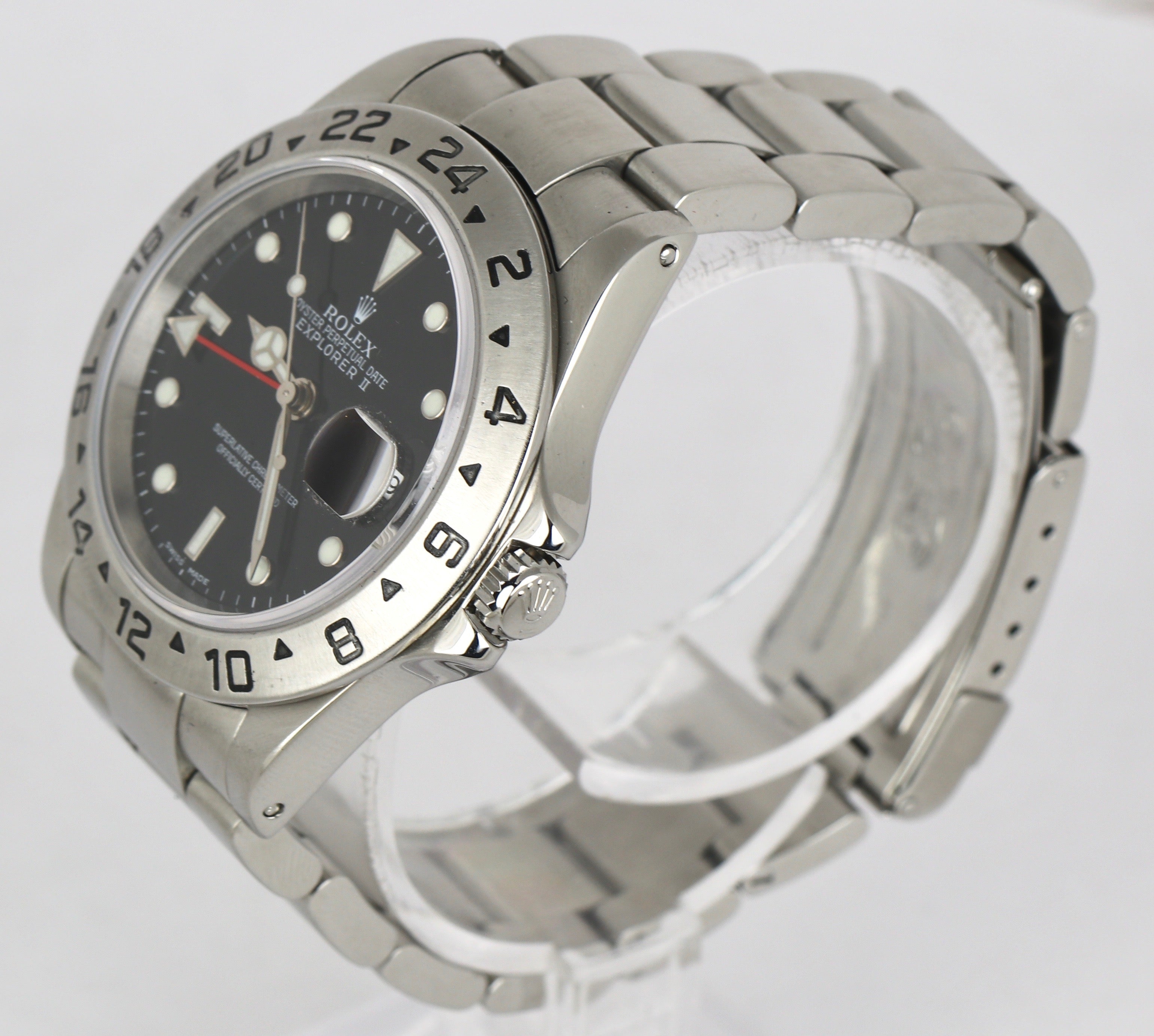 2001 Rolex Explorer II 16570 Stainless Steel 40mm GMT Automatic Black SEL
