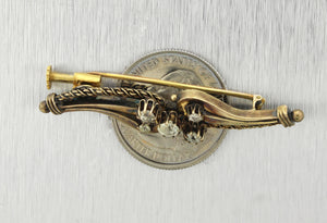 Vintage Estate 18K Yellow Gold 0.50ctw Diamond Pin Brooch