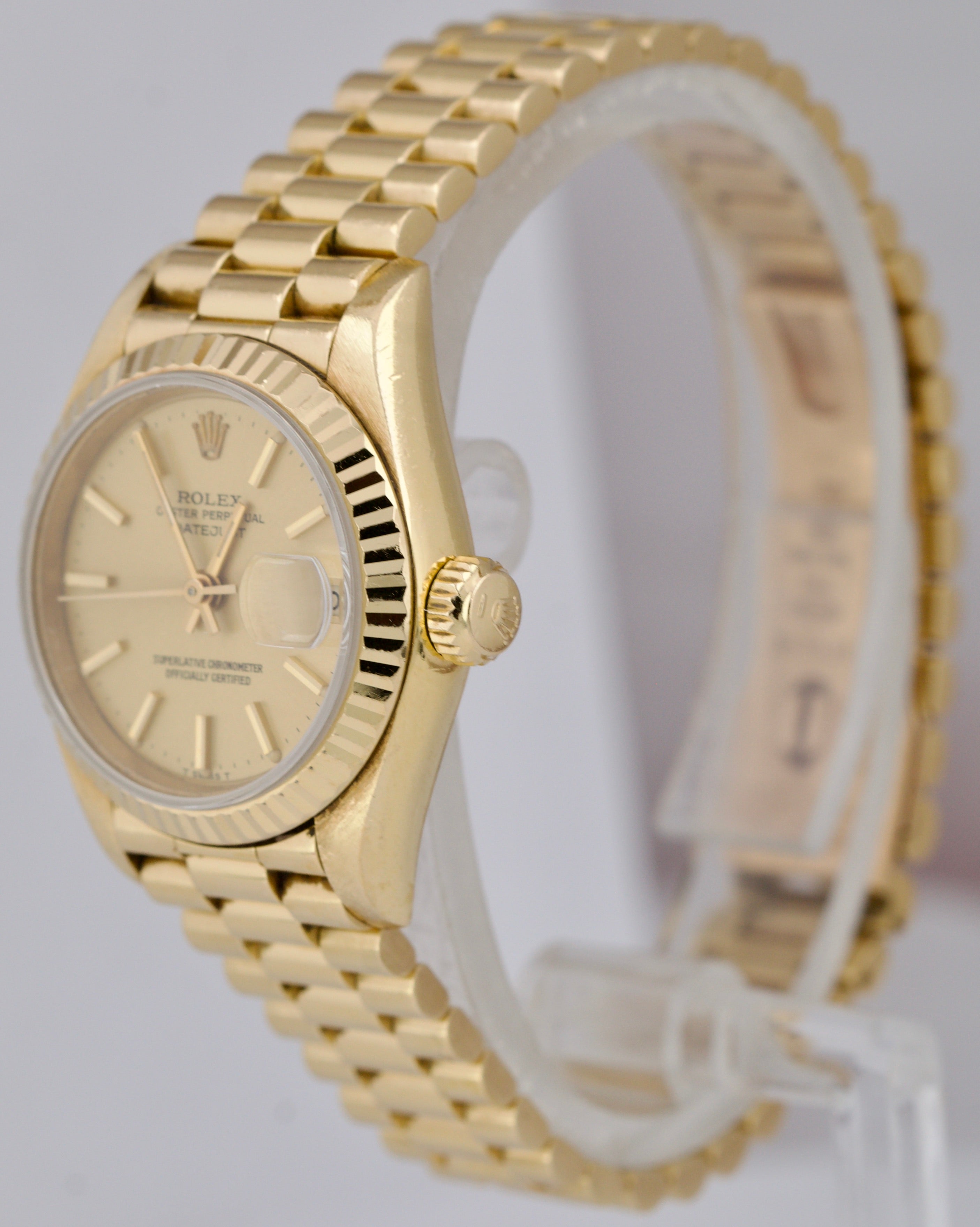 Rolex DateJust President 26mm Champagne Automatic 18K Yellow Gold Watch 69178