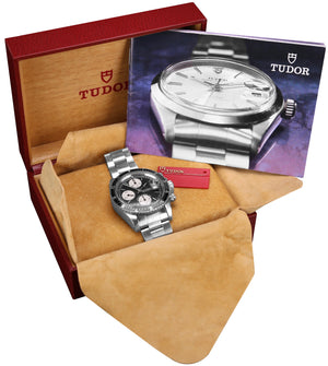 1992 Tudor Big Block Oysterdate 79170 BLACK REVERSE PANDA Chronograph 40mm Watch