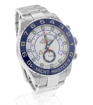 MINT 2017 Rolex Yacht-Master II 44mm Stainless White Blue Ceramic 116680 Watch
