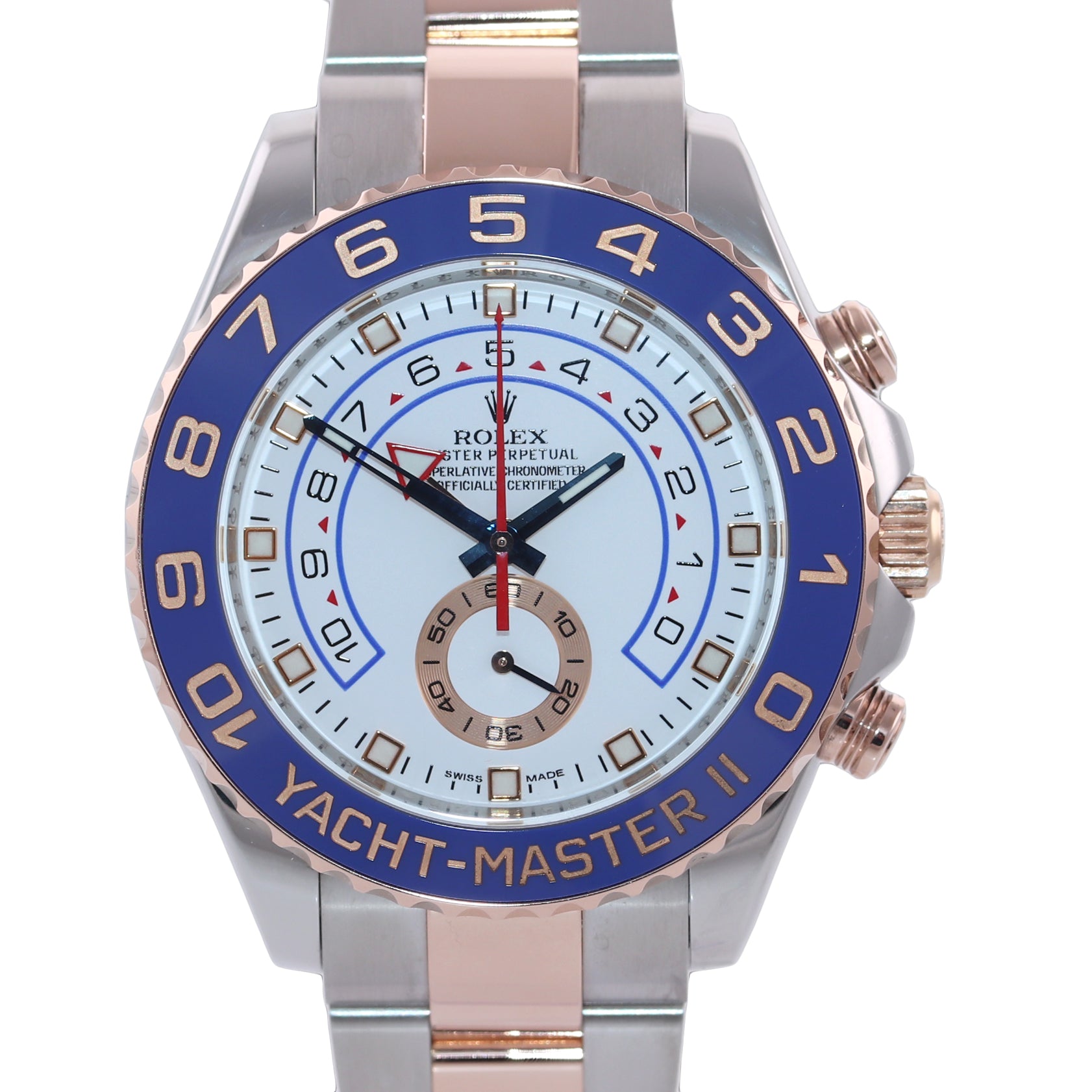 2016-2018 Rolex Yacht-Master II 116681 Steel Everose Gold Blue hands 44mm Watch