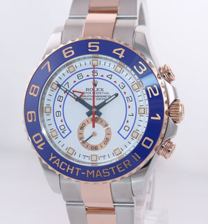 PAPERS Rolex Yacht-Master II 116681 Steel 18K Everose Gold Blue hands 44mm Watch