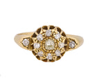 Women's Antique Victorian 18K Yellow Gold 0.10 CT Old Mine Cut Diamond Ring