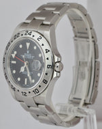 Rolex Explorer II Stainless Steel Black NO-HOLES CASE 40mm GMT Date Watch 16570