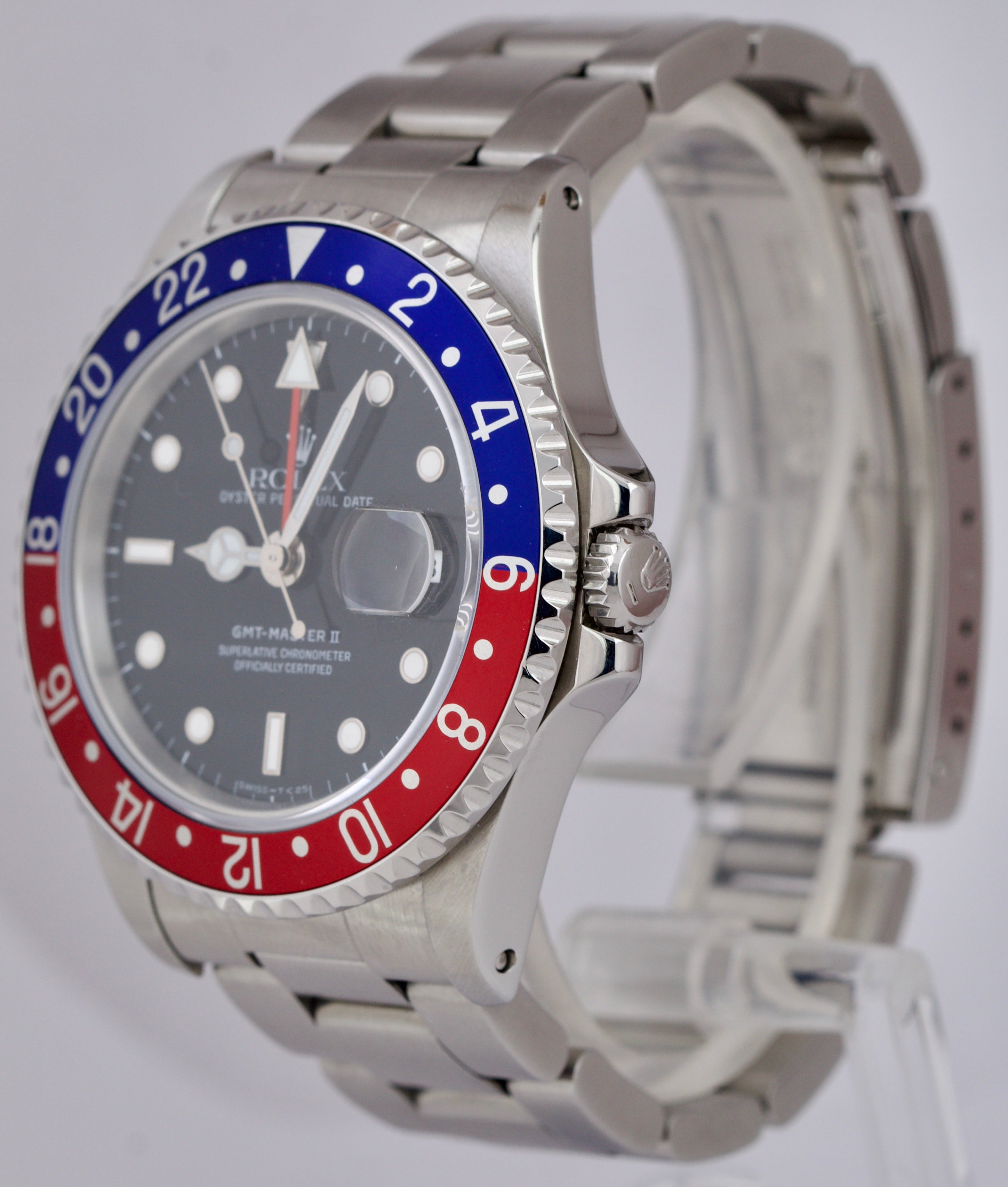 Rolex GMT-Master II 40mm PEPSI Stainless Steel Black Automatic Watch 16710 B
