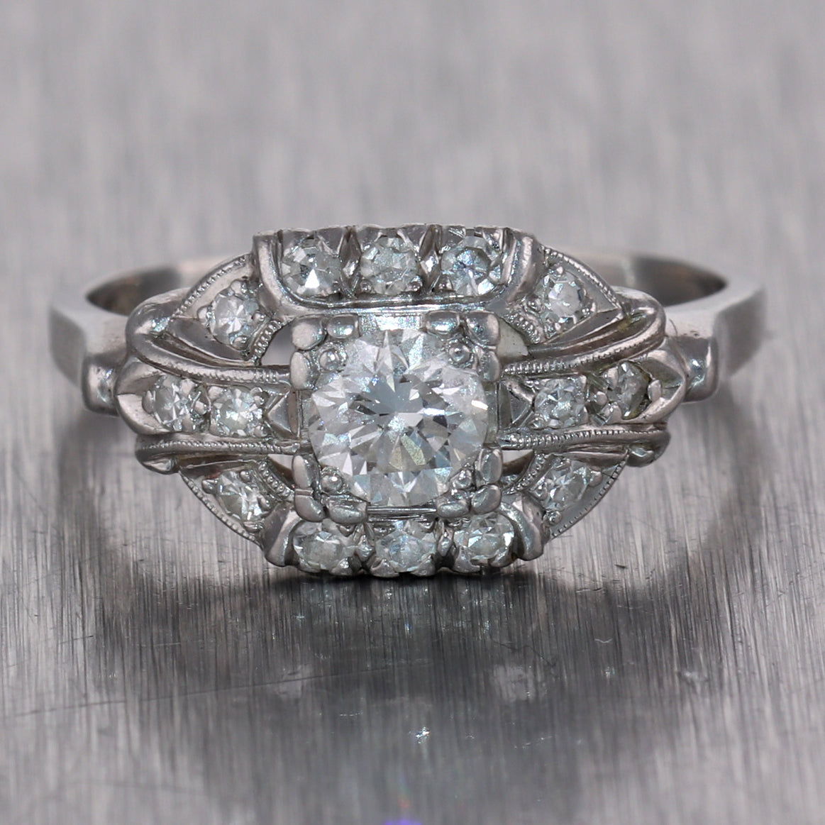 Art Deco Diamond Engagement Ring — Isadoras Antique Jewelry