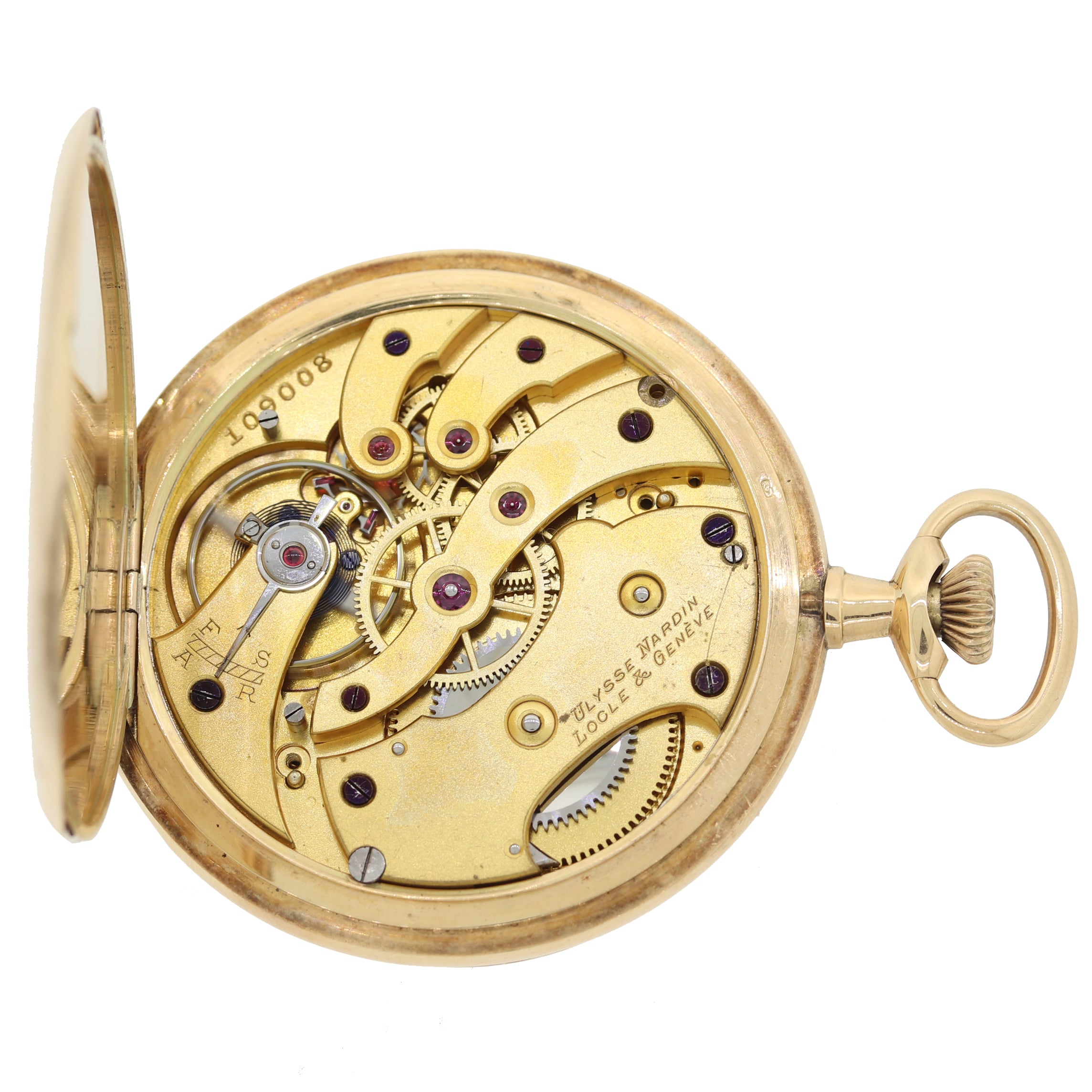 Antique Ulysse Nardin Solid 14k Gold Manual Swiss Full Hunter Pocket Watch