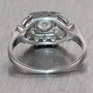 1930's Antique Art Deco Platinum Granar Brothers 0.65ctw Diamond Ring
