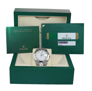 2019 PAPERS Rolex DateJust 41 Steel 126300 White Roman Jubilee Watch Box