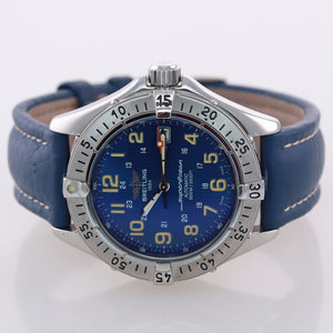 MINT Breitling SuperOcean A17040 Blue 41mm Steel Swiss Date Automatic Dive Watch