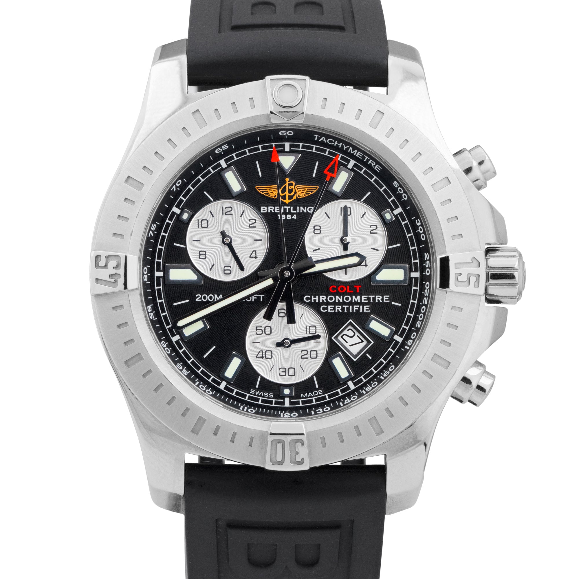 Breitling Colt Chronograph Black 44mm Stainless Steel Quartz Date Watch A73388