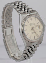 Rolex DateJust 36mm Stainless Steel Silver Jubilee Automatic Date Watch 16234