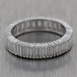 1950's Vintage Platinum 2.50ctw Straight Baguette Diamond Wedding Band Ring