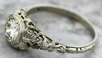 $4,600 Art Deco 1920s Floral 18K Gold 0.67ct Diamond Engagement Ring EGL USA