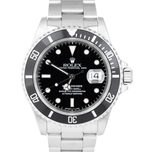 1998 Rolex Submariner Date TRITINOVA Stainless Steel Ceramic Watch 16610 B+P