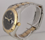 2012 Rolex Datejust II 2 116333 Two-Tone Gold Stainless Black Roman 41mm Watch