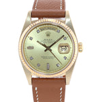 Rolex President Day Date 18038 Yellow Gold Champagne Diamond Quickset Watch