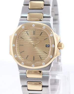 Diamond Ladies Patek Philippe Nautilus 4700 Yellow Gold Two Tone Watch