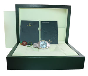 2015 Rolex Day-Date 41mm Glacier Blue Roman Platinum President 218206 Watch Box