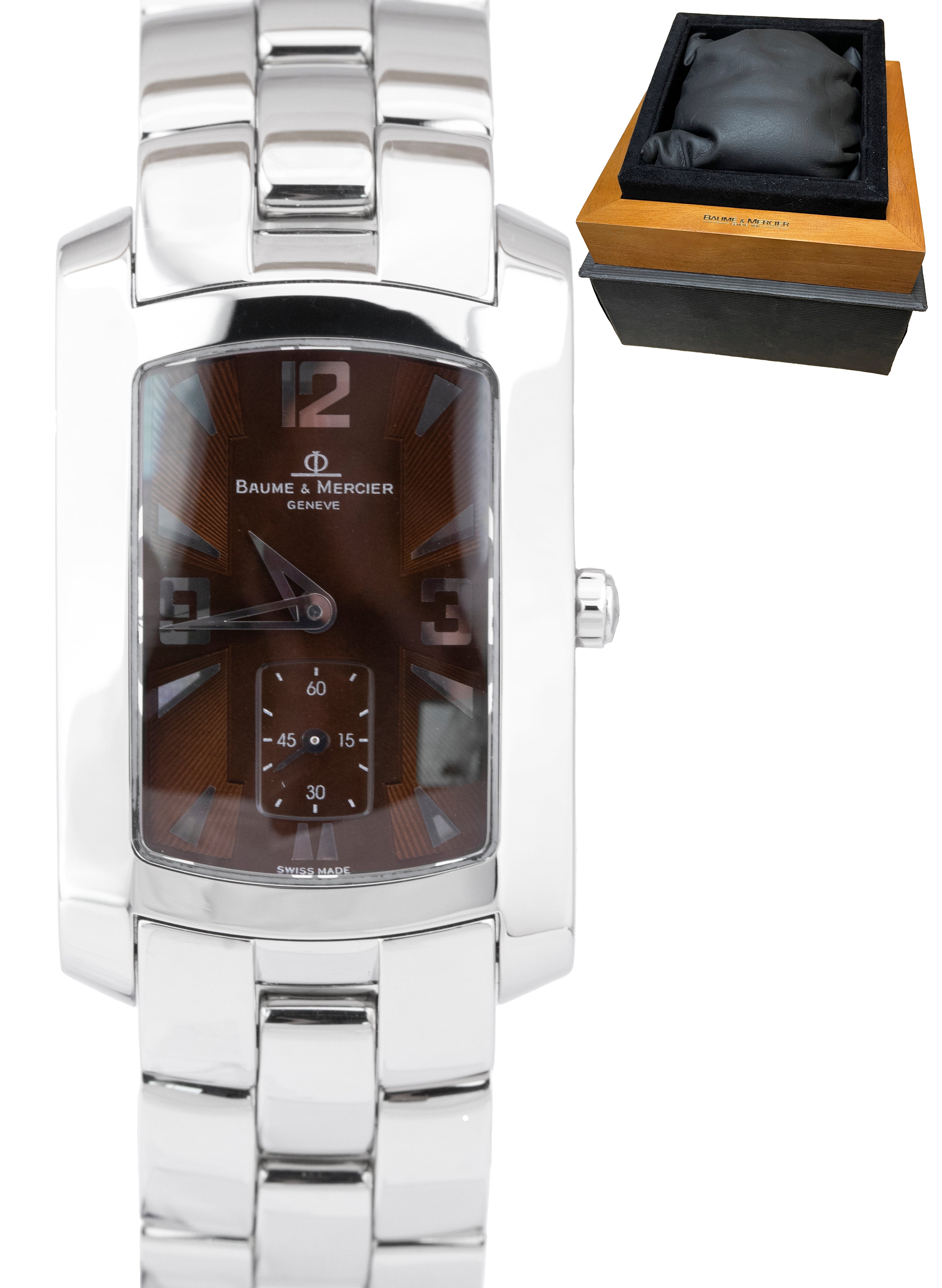 MINT Baume & Mercier Hampton Stainless Steel Brown Quartz 40mm Watch 65310