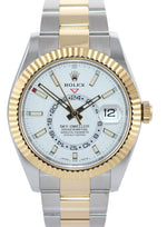 2020 NEW PAPERS Rolex Sky-Dweller 326933 White Two Tone Gold Steel 42mm Watch