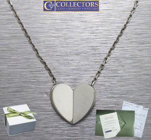 Ladies Van Cleef & Arpels 18K 750 White Gold Frivole Heart Pendant Necklace