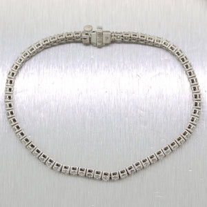 Modern 14k White Gold 3.01ctw Diamond Tennis Bracelet