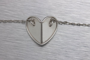 Ladies Van Cleef & Arpels 18K 750 White Gold Frivole Heart Pendant Necklace