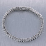 Modern 18k White Gold 13.45ctw Baguette Cut Diamond Tennis Bracelet