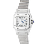 Cartier Santos Galbee Silver Guilloché 24mm Automatic Stainless Steel Watch 2423