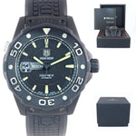 BOX PAPERS Tag Heuer Aquaracer WAJ2180 Full Black Calibre 5 Diver 43mm Watch 