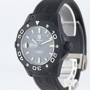 BOX PAPERS Tag Heuer Aquaracer WAJ2180 Full Black Calibre 5 Diver 43mm Watch 