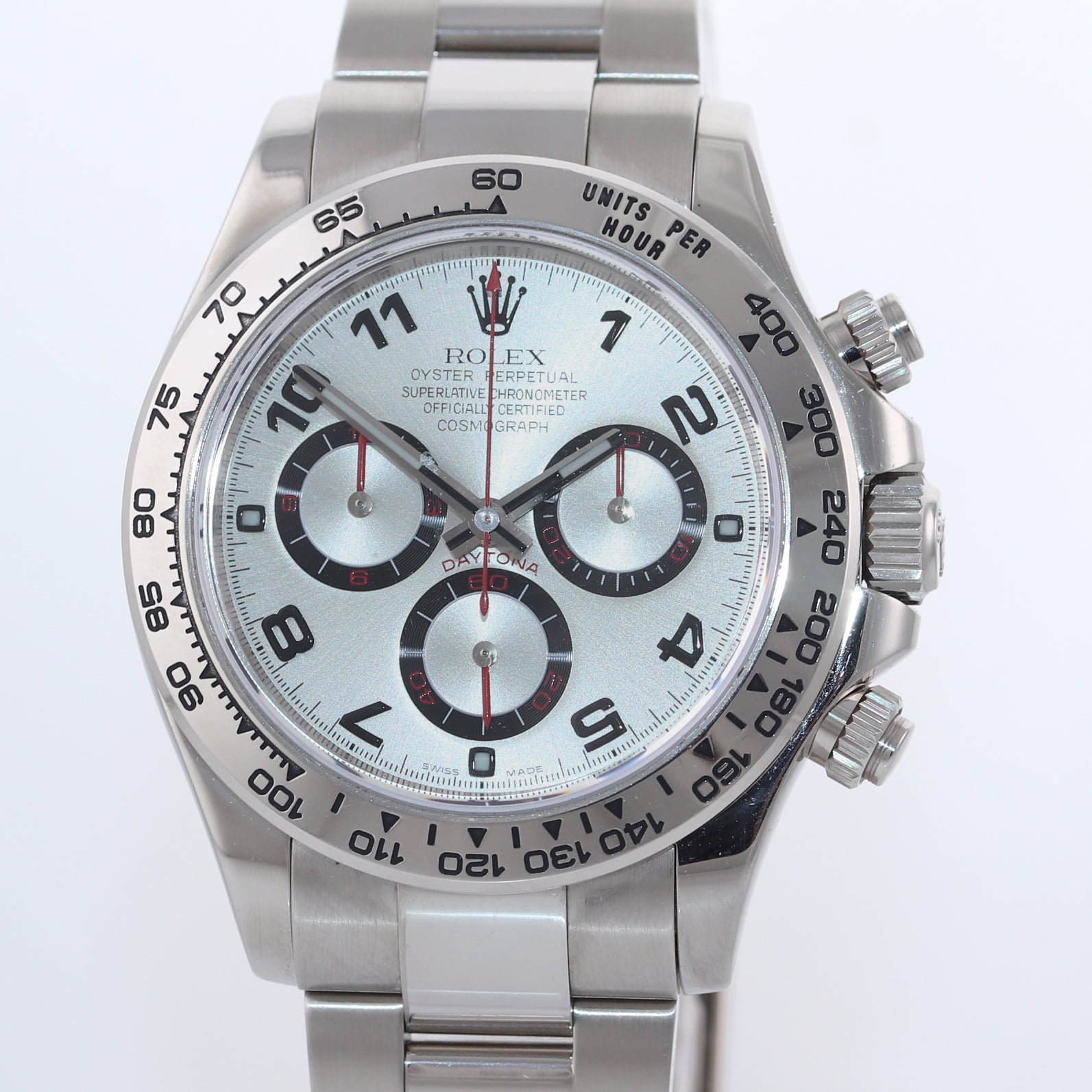 2015 PAPERS Rolex Daytona Silver Dial 116509 18k White Gold NEW BUCKLE Watch Box