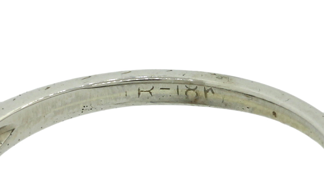 1930s Antique Art Deco 18k White Gold 0.25ct Diamond Solitaire Engagement Ring