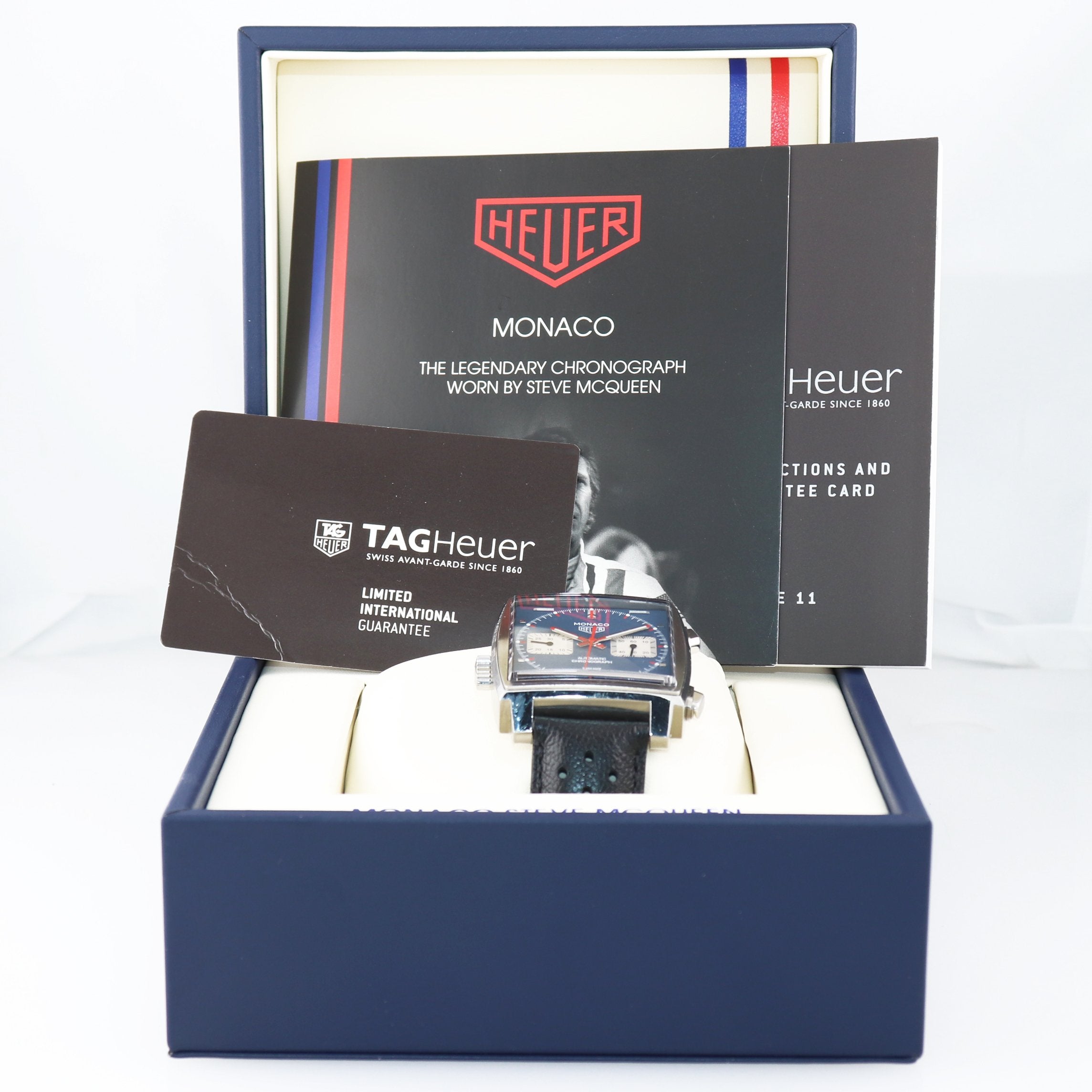PAPERS Tag Heuer Monaco Calibre 11 Chronograph Date CAW211P Automatic 39mm Watch