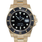2020 BRAND NEW PAPERS Rolex 116618LN Black Submariner Yellow Gold 40MM Watch