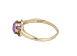 Women's Estate 10K Yellow Gold Amethyst Gemstone Floral Solitaire Cocktail Ring