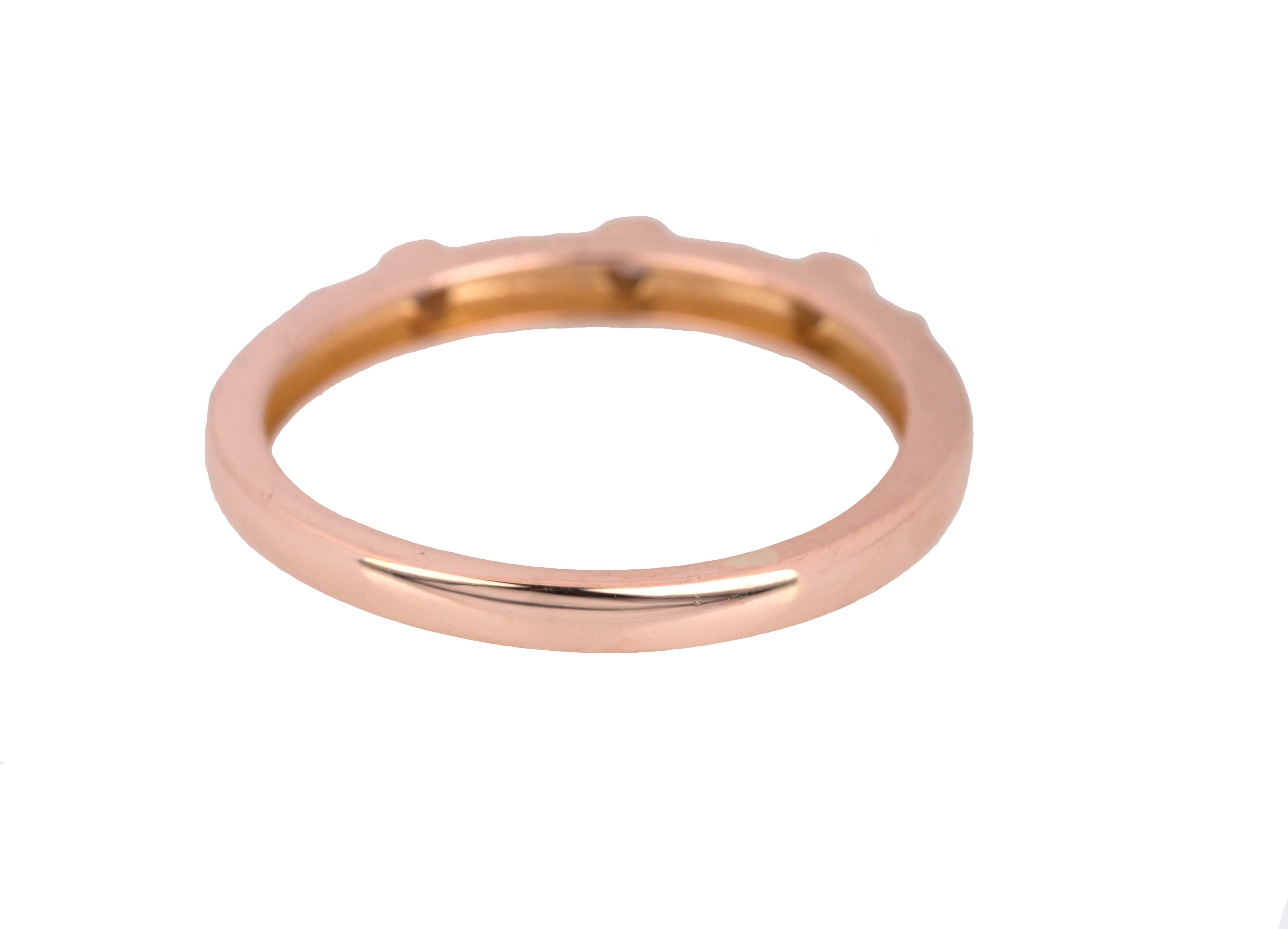 Women's 14K Rose Gold 0.09ctw Diamond 2mm 3-Stone Stackable Band Ring