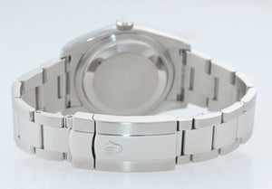 MINT WARRANTY PAPERS Rolex DateJust Silver Stick 116200 36mm Oyster Steel Watch